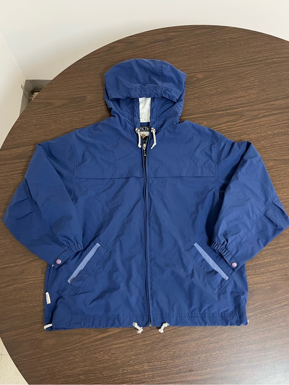 Vintage Pacific Trail London Fog Men's Hooded Windbreaker Jacket M Blue Nylon